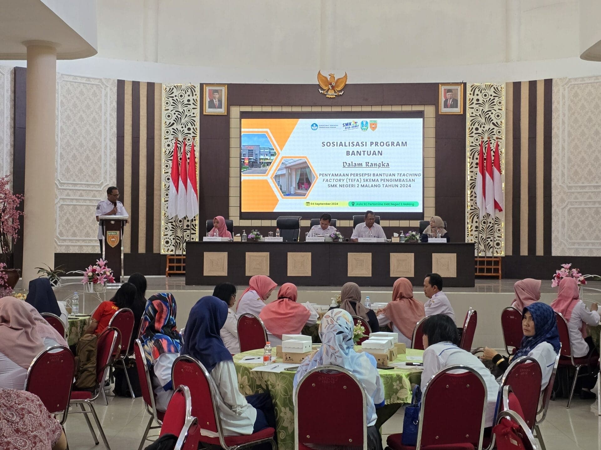 Sosialisasi Program Bantuan Teaching Factory (TEFA) Skema Pengimbasan di SMK Negeri 2 Malang tahun 2024
