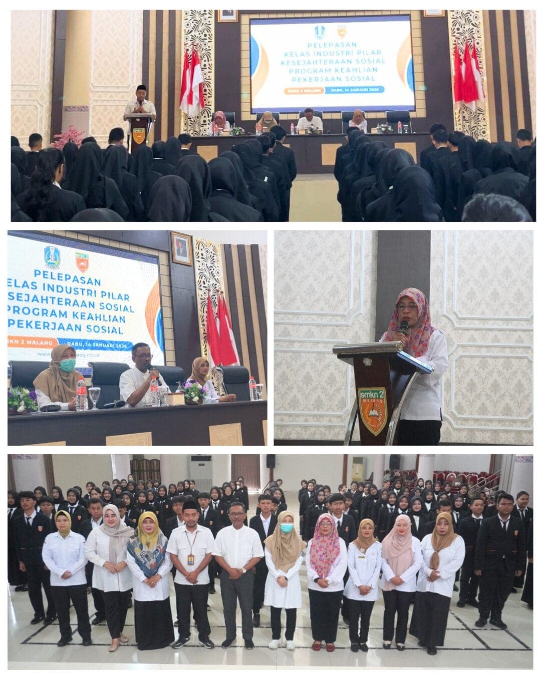 Pelepasan Kelas Industri Pilar Kesejahteraan Sosial Program Keahlian Pekerjaan Sosial Kelas XI SMKN 2 Malang Berlangsung Khidmat